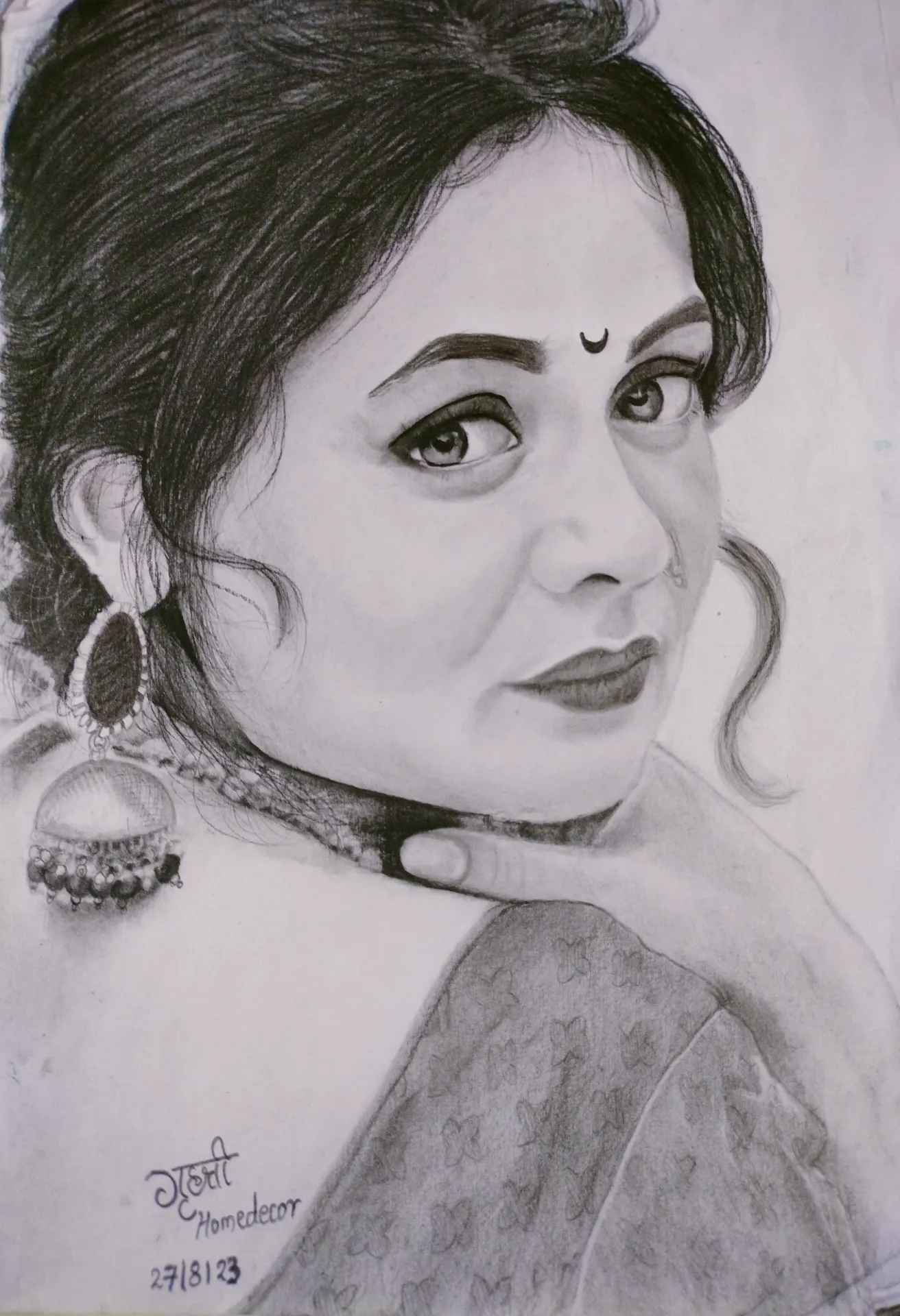 A4 Size Handmade Portrait Sketch Photo Frame