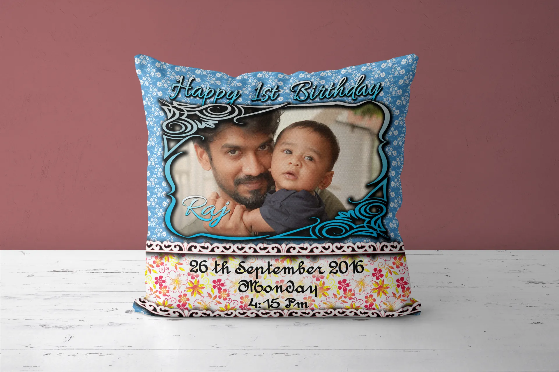 Personalised Birthday Photo Pillow / Cushion