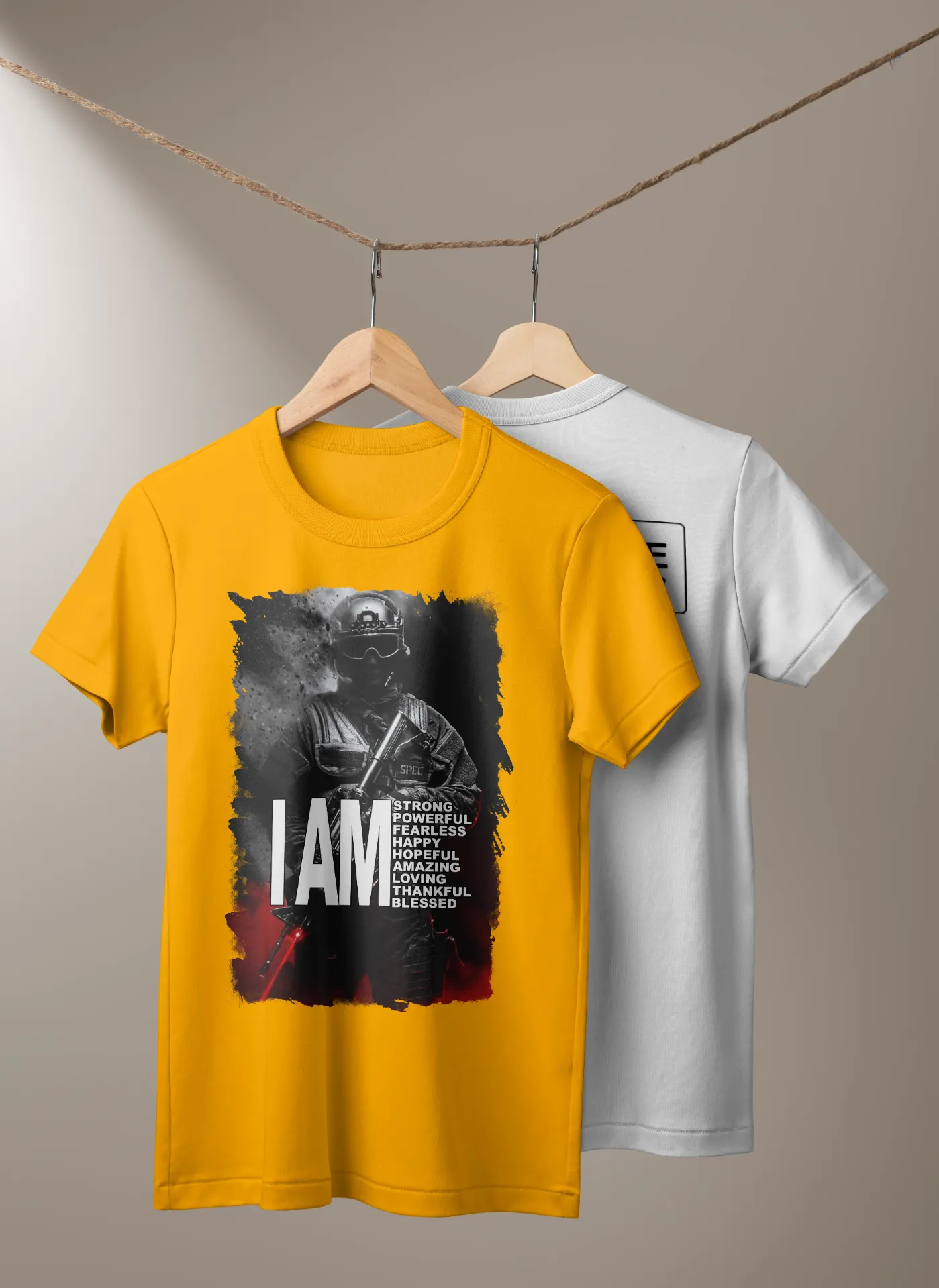 I AM – Power Statement Graphic Printed Cotton T-Shirt (S, White)