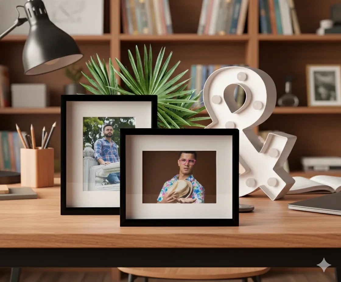 Premium Box Table Photo Frame (Black)
