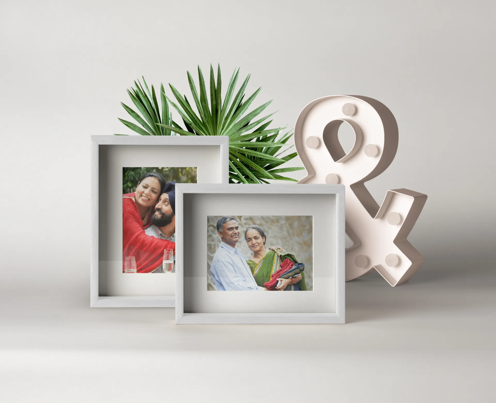 Premium Box Table Photo Frame (White)